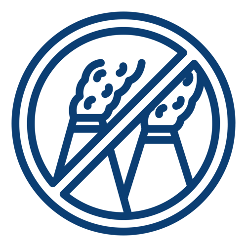 icon of a no factories sign