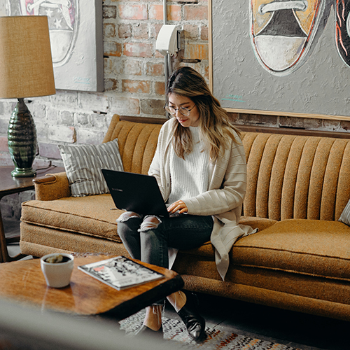 woman with computer