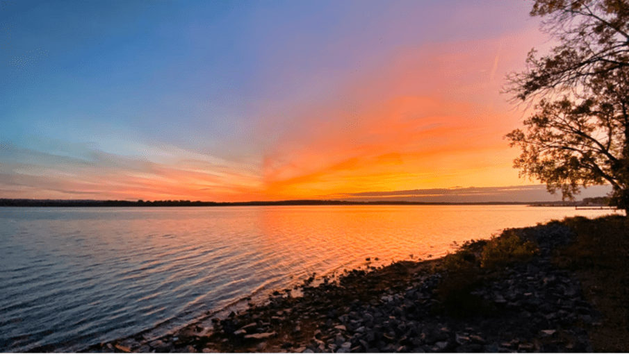 Sunset over ocean