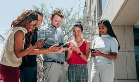 Group of people texting