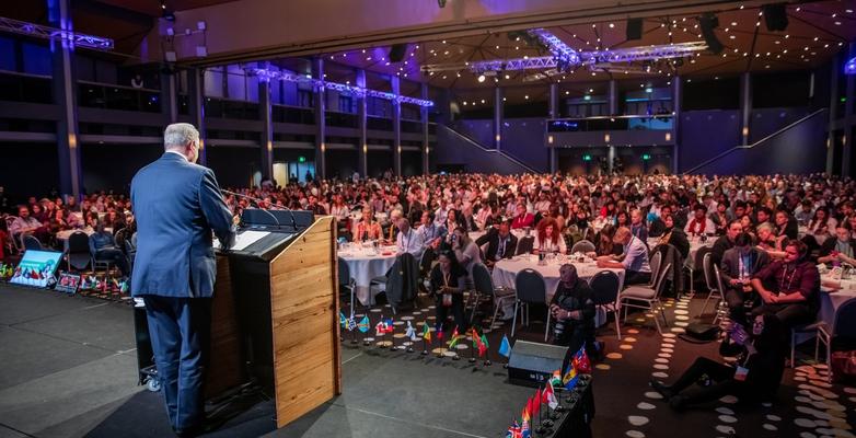 Al Gore speaking at a training